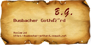 Busbacher Gothárd névjegykártya